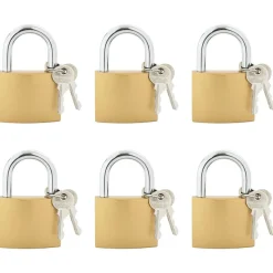 vidaXL U-slot met sleutels 6 pcs Koper IJzer