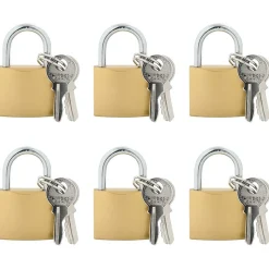 vidaXL U-slot met sleutels 6 pcs Koper IJzer