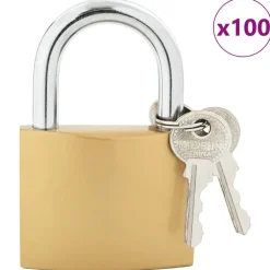 vidaXL U-slot met sleutels 100 pcs Koper IJzer
