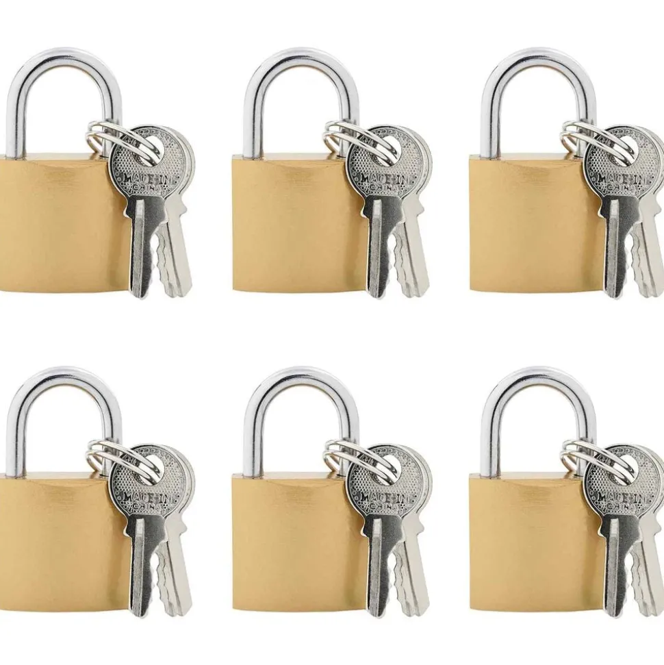 vidaXL U-slot met sleutels 6 pcs Koper IJzer