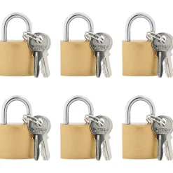 vidaXL U-slot met sleutels 6 pcs Koper IJzer