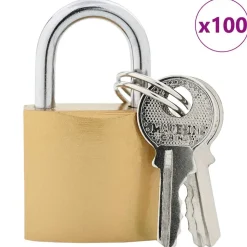vidaXL U-slot met sleutels 100 pcs Koper IJzer