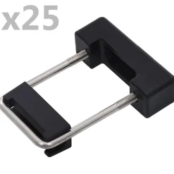 vidaXL U-verbinding met kunststof voor hekpaal 25 sets 60x40 mm