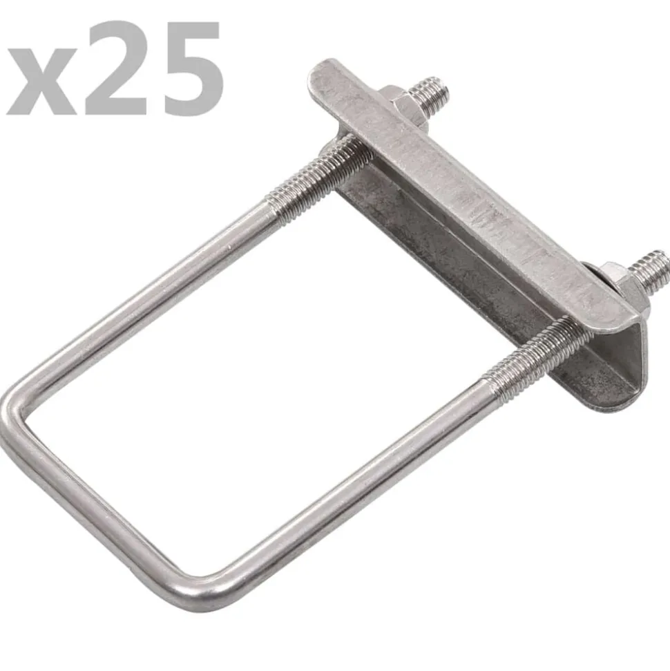 vidaXL U-verbinding voor hekpaal 25 sets 60x40 mm