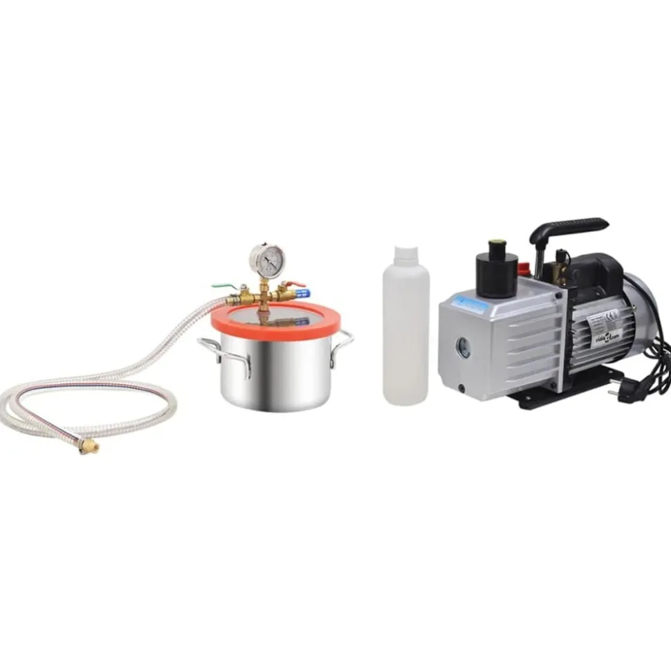 vidaXL Vacuümkamer met 2-traps pomp 3,7 L
