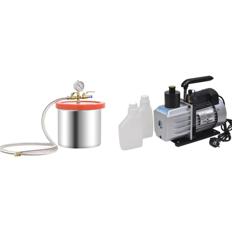 vidaXL Vacuümkamer met 2-traps pomp 7,4 L