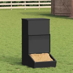 vidaXL Varkensvoeder Zwart 55 x 38 x 76 cm Koudgewalst Staal