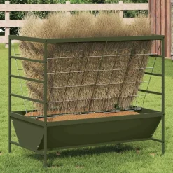 vidaXL Vee voeder Olijf Groen 100 x 60 x 90 cm Koudgewalst Staal