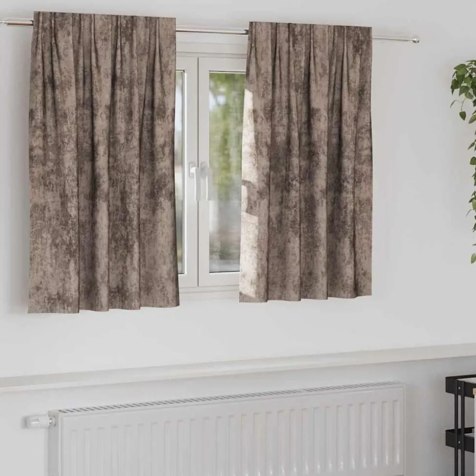vidaXL Velvet Gordijnen 2 pcs Cappuccino 140 x 140 cm Fluweel