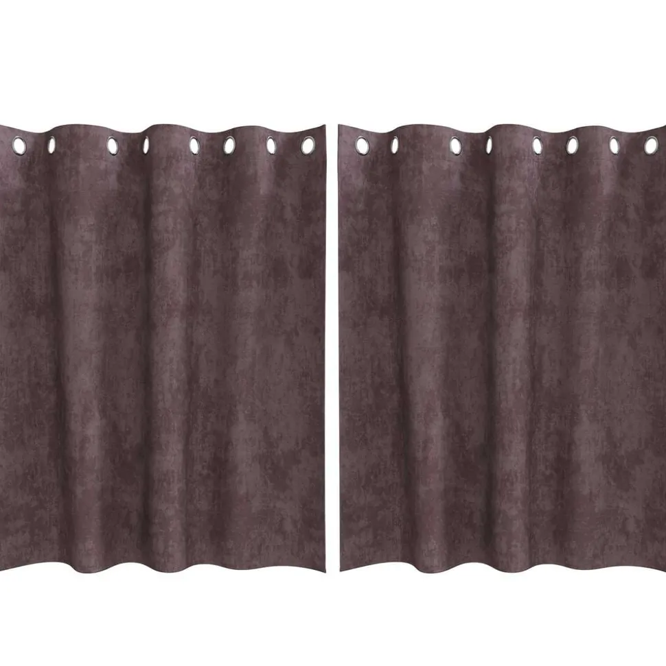 vidaXL Velvet Gordijnen met gordijnen 2 pcs Bruin 140 x 140 cm Fluweel