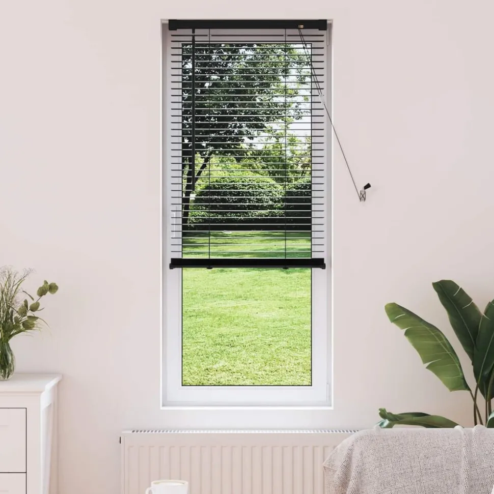 vidaXL Venetiaanse Blind Zwart 150 x 40 cm PVC