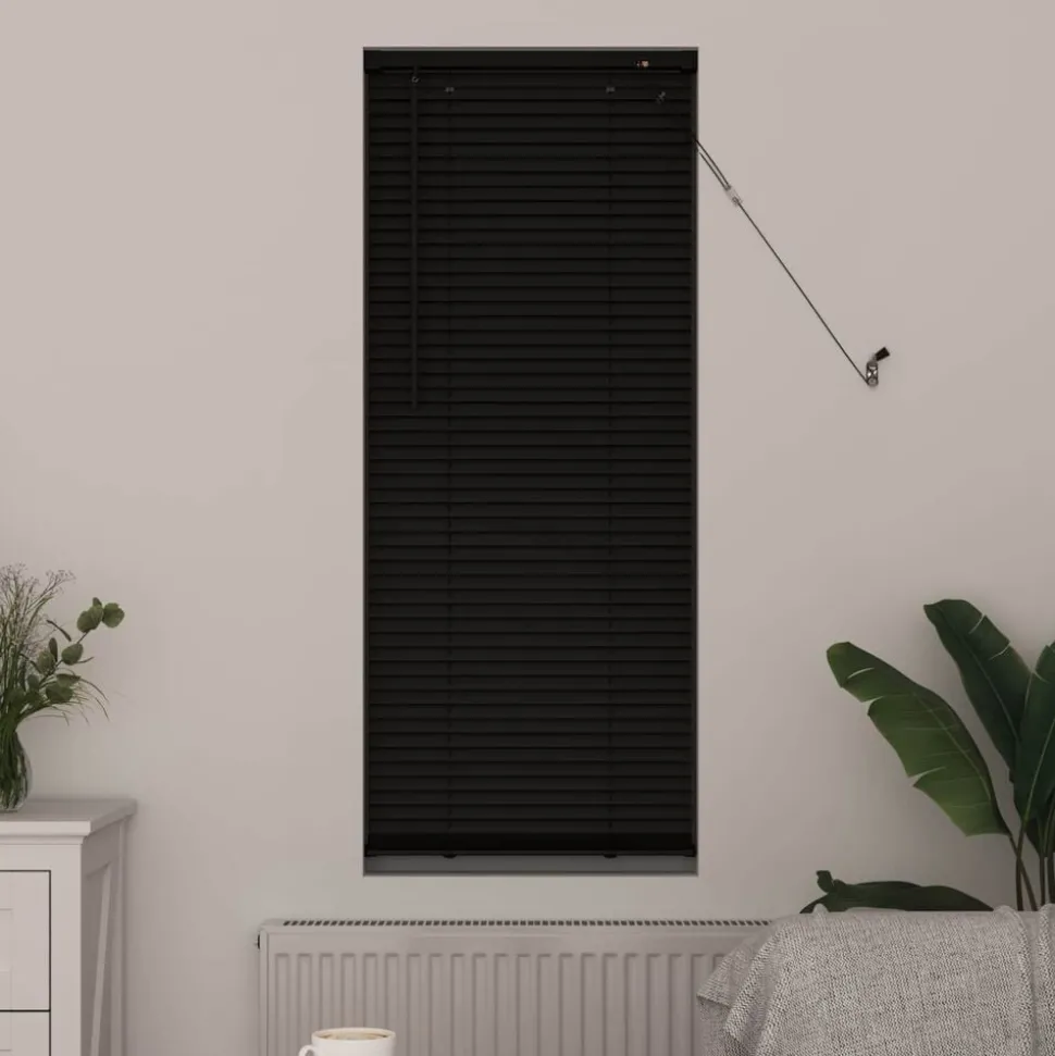 vidaXL Venetiaanse Blind Zwart 150 x 40 cm PVC