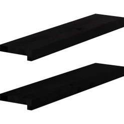 vidaXL Vensterbanken 2 st 70x15x2 cm massief eikenhout donkerbruin
