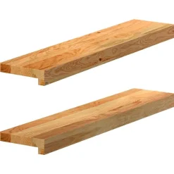 vidaXL Vensterbanken 2 st 70x15x2 cm massief eikenhout lichtbruin