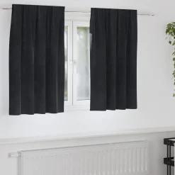 vidaXL Verduisterende gordijnen 2 pcs Zwart 140 x 140 cm Fluweel