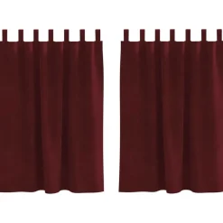 vidaXL Verduisterende gordijnen 2 pcs Wijnrood 140 x 140 cm Fluweel