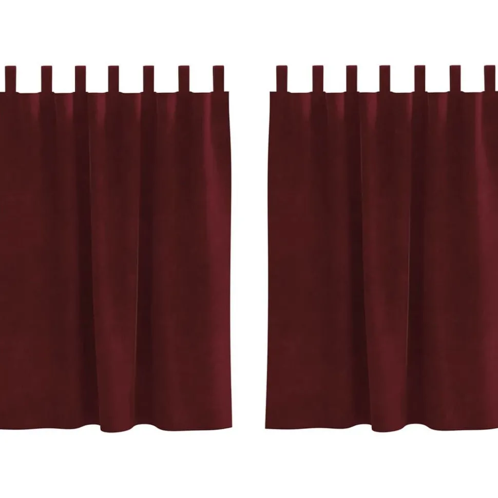 vidaXL Verduisterende gordijnen 2 pcs Wijnrood 140 x 140 cm Fluweel