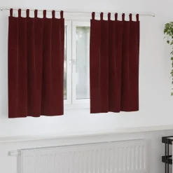 vidaXL Verduisterende gordijnen 2 pcs Wijnrood 140 x 140 cm Fluweel