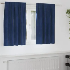 vidaXL Verduisterende gordijnen 2 pcs Donkerblauw 140 x 140 cm Fluweel