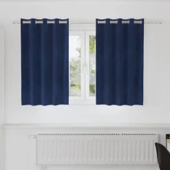 vidaXL Verduisterende gordijnen 2 pcs Donkerblauw 140 x 140 cm Fluweel