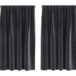 vidaXL Verduisterende gordijnen 2 pcs Donkergrijs 140 x 140 cm Fluweel