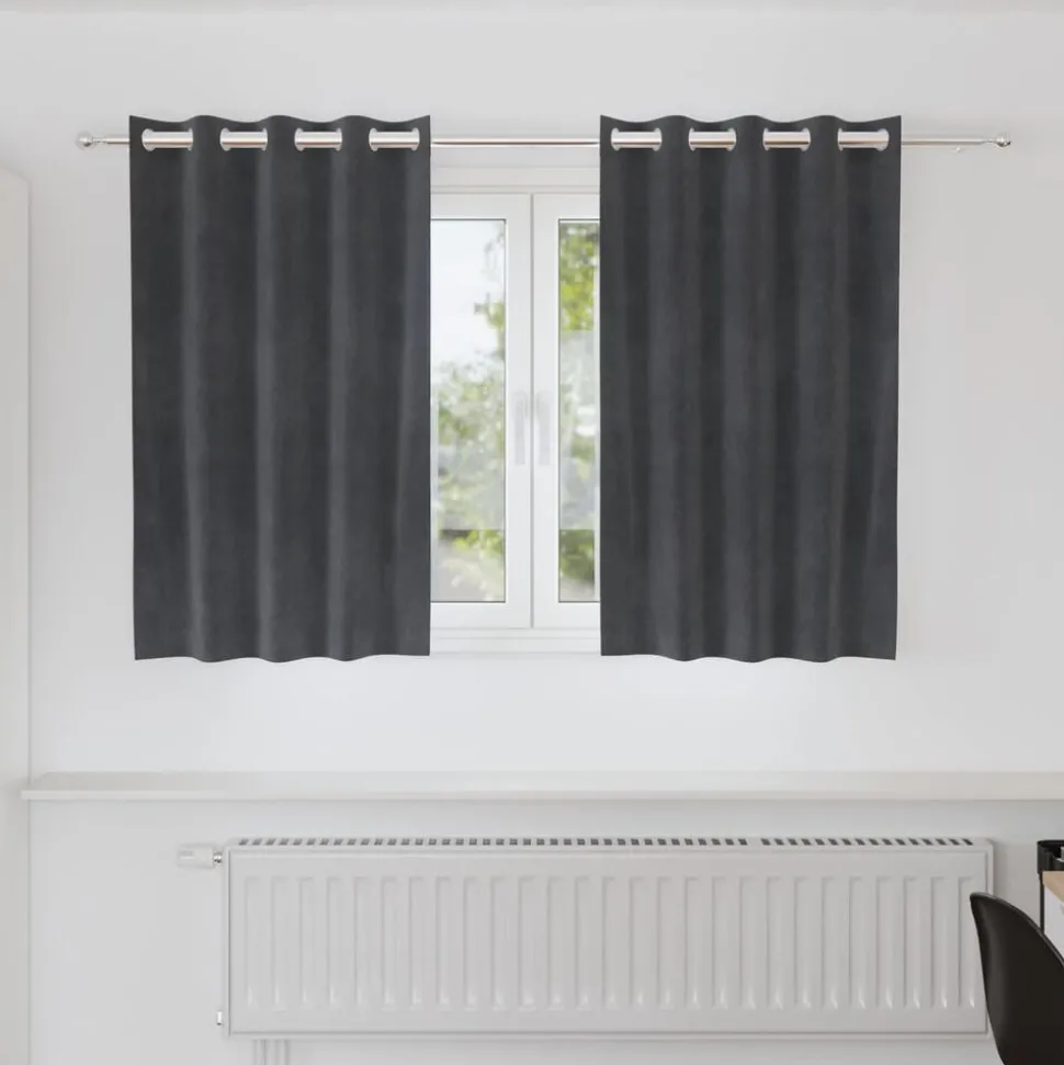 vidaXL Verduisterende gordijnen 2 pcs Lichtgrijs 140 x 140 cm Fluweel