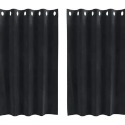 vidaXL Verduisterende gordijnen 2 pcs Zwart 140 x 140 cm Fluweel