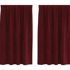 vidaXL Verduisterende gordijnen 2 pcs Wijnrood 140 x 140 cm Fluweel