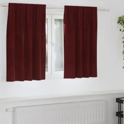vidaXL Verduisterende gordijnen 2 pcs Wijnrood 140 x 140 cm Fluweel