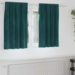 vidaXL Verduisterende gordijnen 2 pcs Donkergroen 140 x 140 cm Fluweel