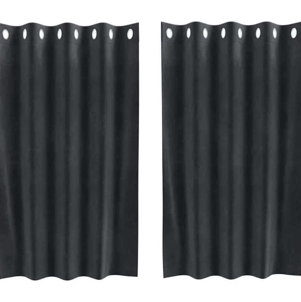 vidaXL Verduisterende gordijnen 2 pcs Donkergrijs 140 x 140 cm Fluweel