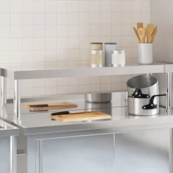 vidaXL Verhoging voor werktafel 110x30x35 cm roestvrij staal