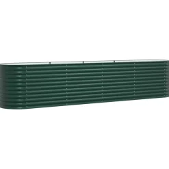 vidaXL Verhoogd bed Groen 400 x 80 x 81 cm Staal
