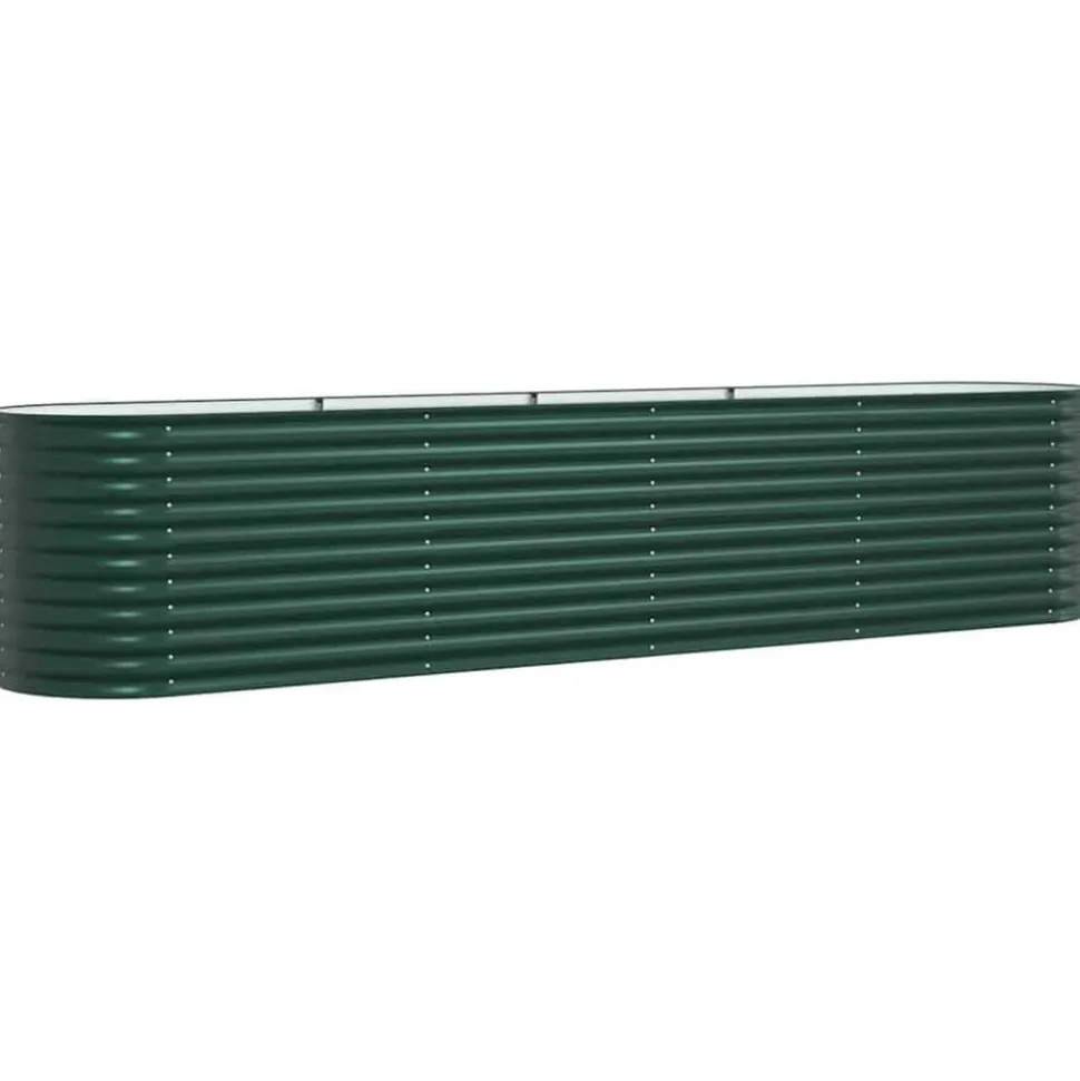 vidaXL Verhoogd bed Groen 400 x 80 x 81 cm Staal
