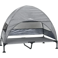 vidaXL Verhoogd Hondenbed Lichtgrijs 127 x 81 x 108 cm Stof en Staal