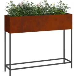 vidaXL Verhoogde Tuin Plantbak Roestig 100 x 26 x 82 cm Cortenstaal