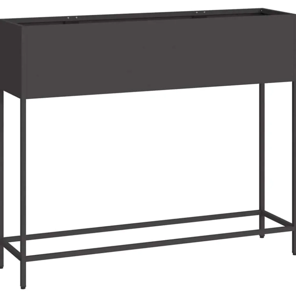 vidaXL Verhoogde Tuin Plantbak Zwart 100 x 26 x 82 cm Staal
