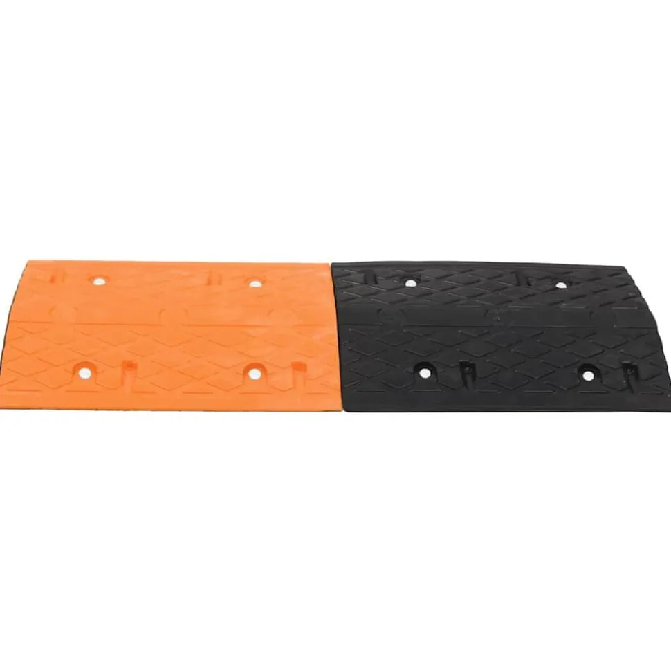 vidaXL Verkeersdrempel 97x32,5x4 rubber geel en zwart
