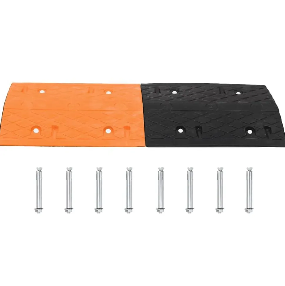 vidaXL Verkeersdrempel 97x32,5x4 rubber geel en zwart