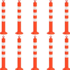 vidaXL Verkeerspalen met ketting 10 st 75 cm PE