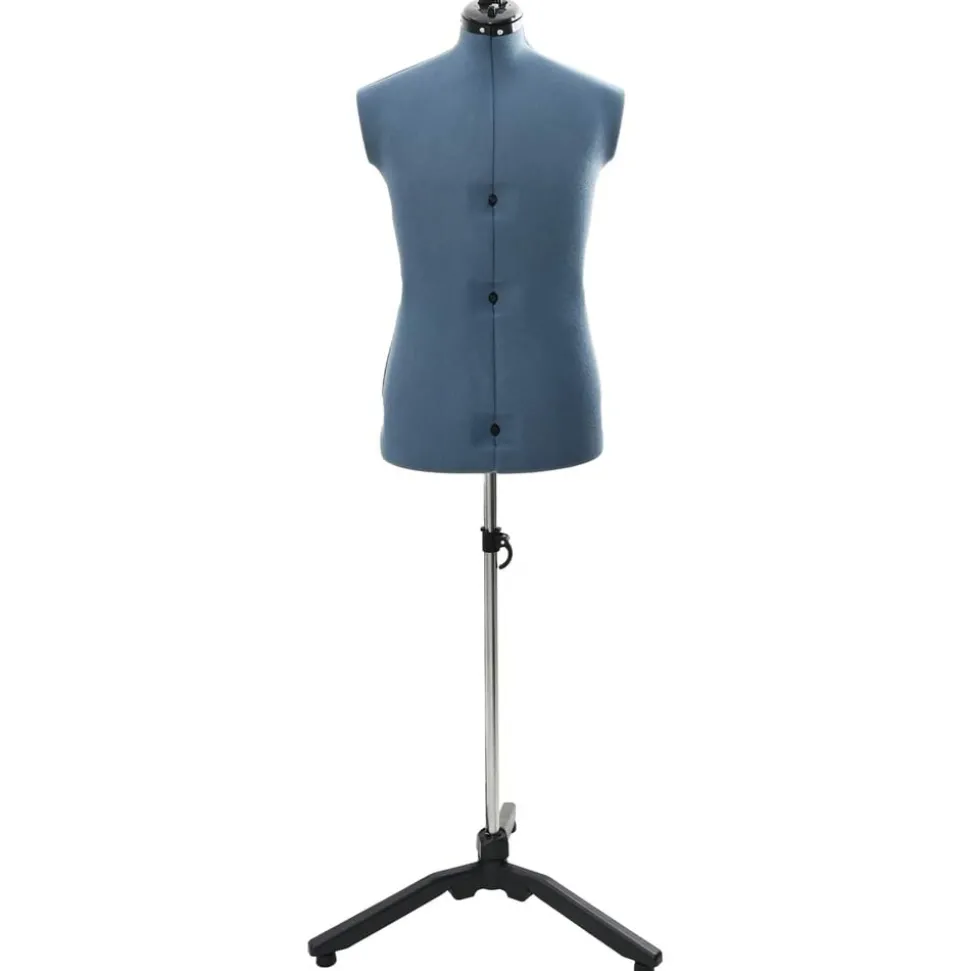 vidaXL Verstelbare Kleedvorm Man Blauw 37.5-45.5 inch Stof