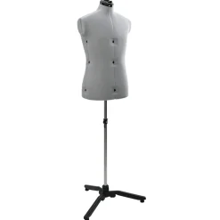 vidaXL Verstelbare Kleedvorm Man Grijs 37.5-45.5 inch Stof