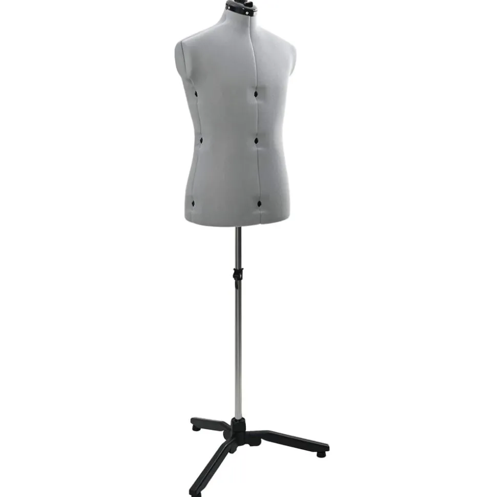 vidaXL Verstelbare Kleedvorm Man Grijs 37.5-45.5 inch Stof
