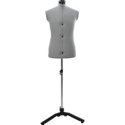 vidaXL Verstelbare Kleedvorm Man Grijs 37.5-45.5 inch Stof