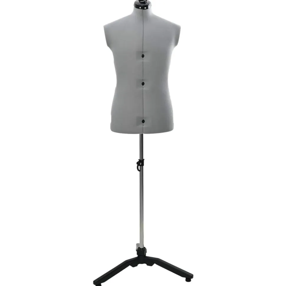vidaXL Verstelbare Kleedvorm Man Grijs 37.5-45.5 inch Stof