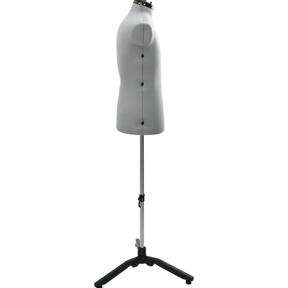 vidaXL Verstelbare Kleedvorm Man Grijs 37.5-45.5 inch Stof