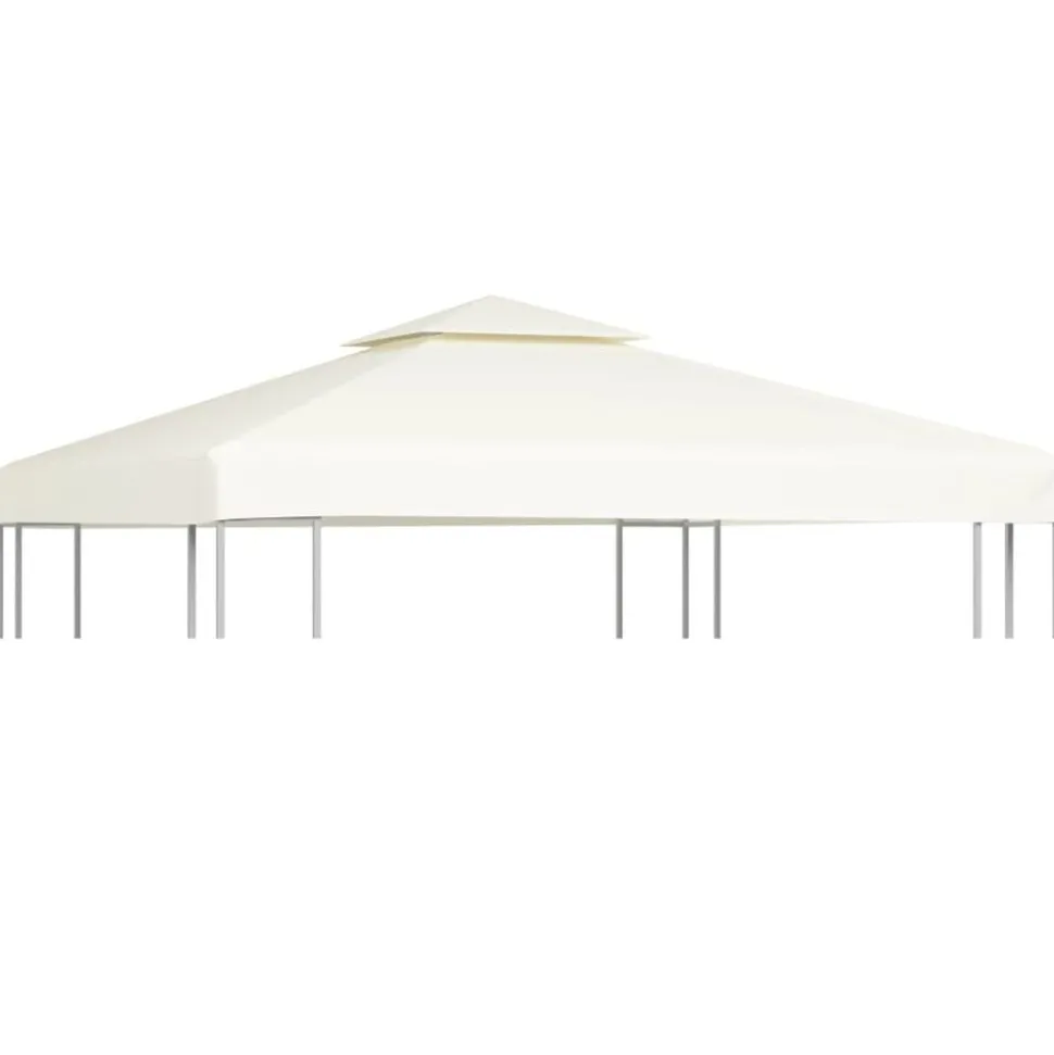 vidaXL Vervangend tentdoek prieel 310 g/m² 3x3 m crèmewit