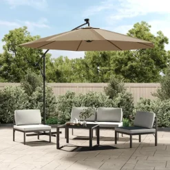 vidaXL Vervangingsdoek voor zweefparasol 300 cm taupe