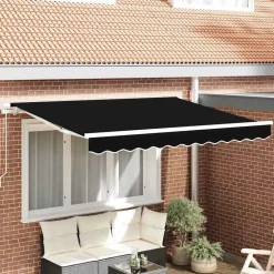 vidaXL Vervangingsdoek voor zonnescherm Zwart 3 x 2,5 m Polyester
