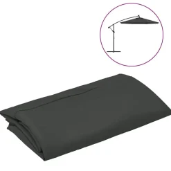 vidaXL Vervangingsdoek voor zweefparasol 300 cm antracietkleurig